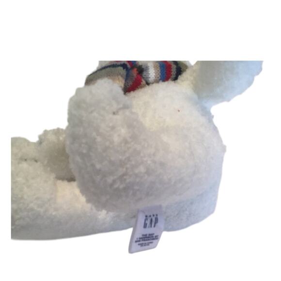 Polar Plush Bear Baby GAP White Striped Knit Scarf Vintage - Picture 7 of 8